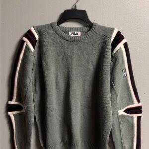 Fila Gray Crewneck Sweater with Bold Design